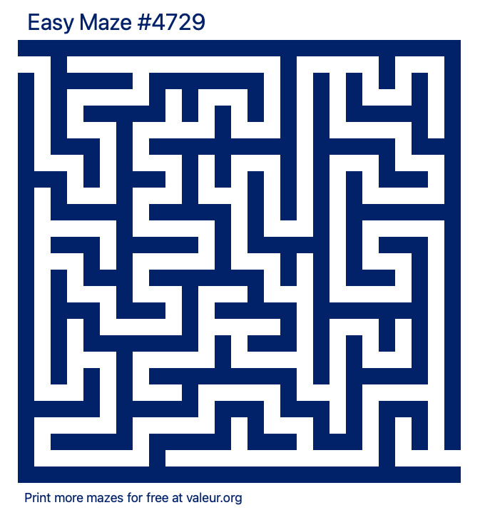 Free Printable Easy Maze number 4729