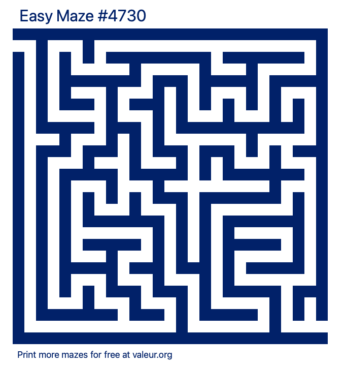 Free Printable Easy Maze number 4730