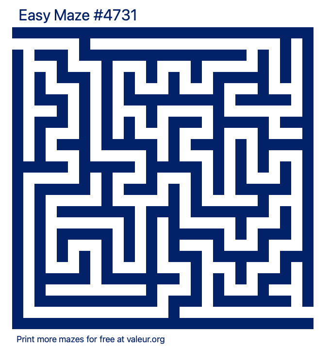 Free Printable Easy Maze number 4731