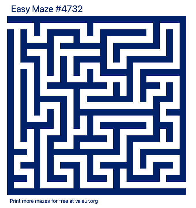 Free Printable Easy Maze number 4732