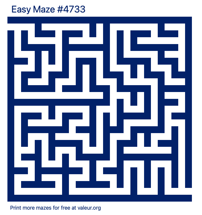 Free Printable Easy Maze number 4733