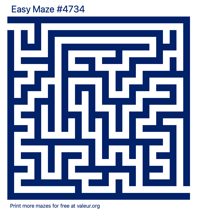 Free Printable Easy Maze number 4734