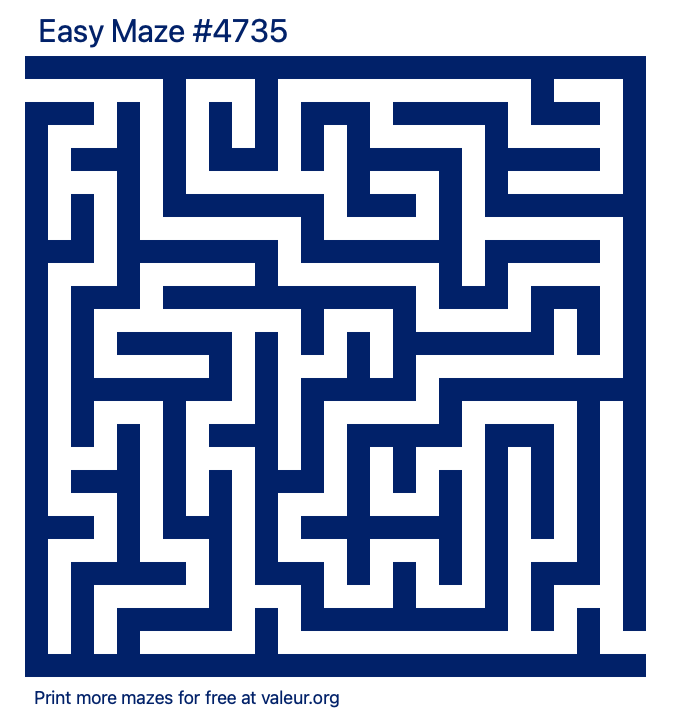 Free Printable Easy Maze number 4735