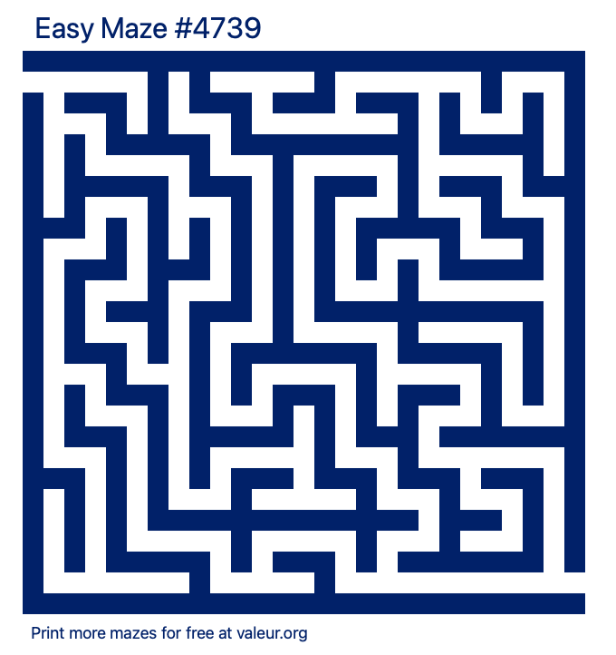 Free Printable Easy Maze number 4739