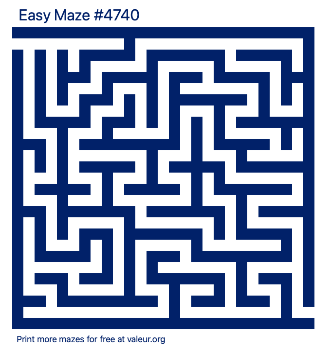 Free Printable Easy Maze number 4740