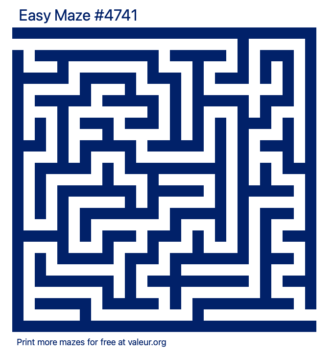 Free Printable Easy Maze number 4741