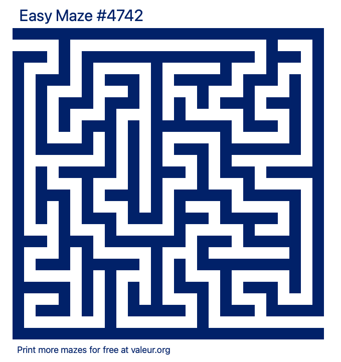 Free Printable Easy Maze number 4742