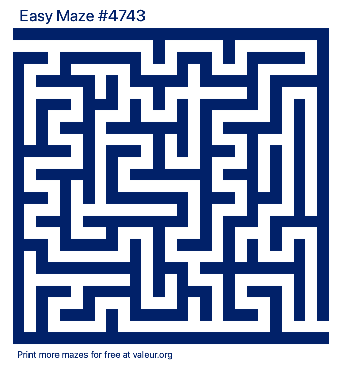 Free Printable Easy Maze number 4743