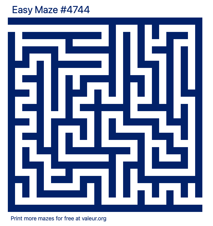 Free Printable Easy Maze number 4744