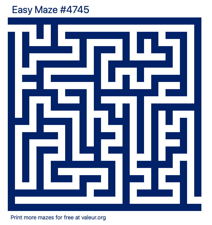 Free Printable Easy Maze number 4745