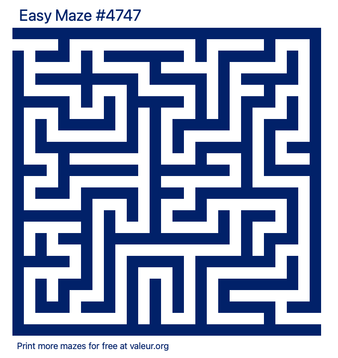 Free Printable Easy Maze number 4747