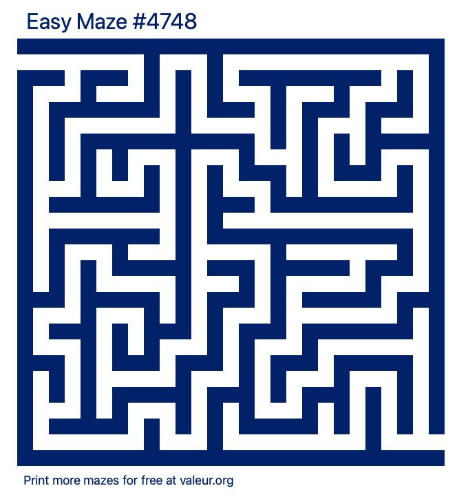 Free Printable Easy Maze number 4748