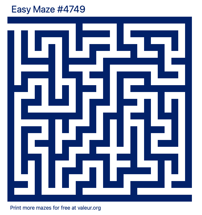 Free Printable Easy Maze number 4749