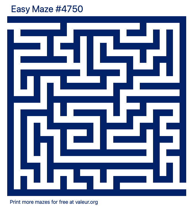 Free Printable Easy Maze number 4750