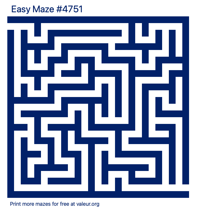 Free Printable Easy Maze number 4751