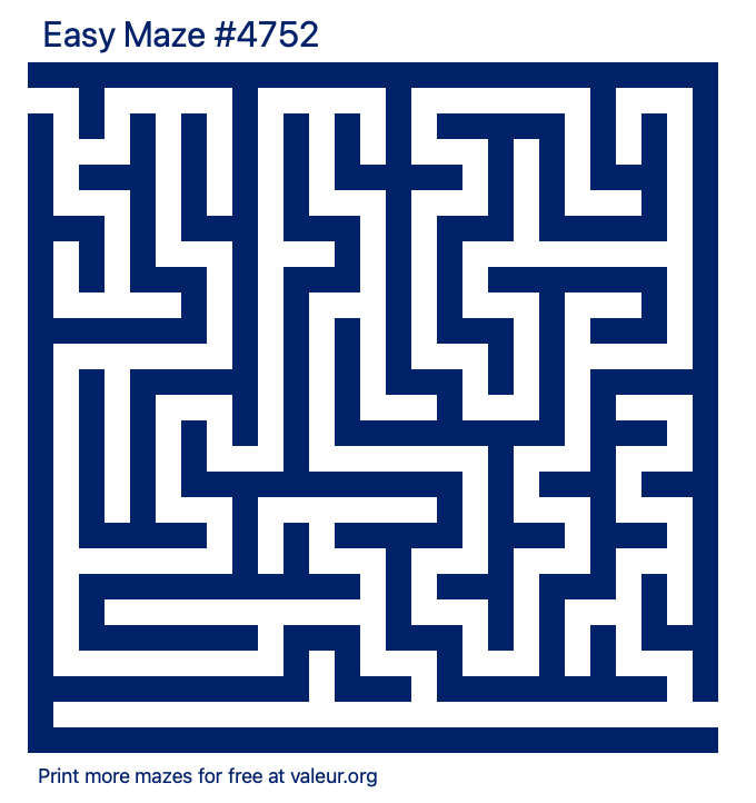 Free Printable Easy Maze number 4752