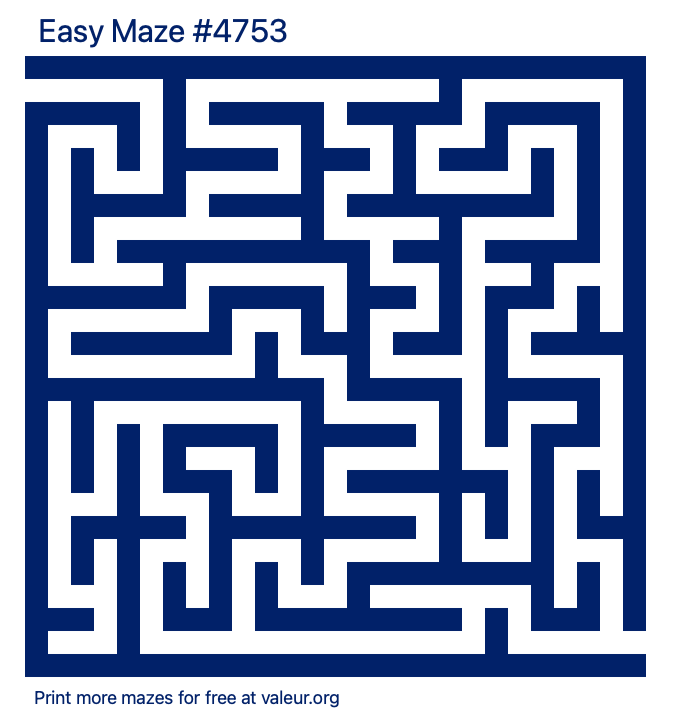 Free Printable Easy Maze number 4753