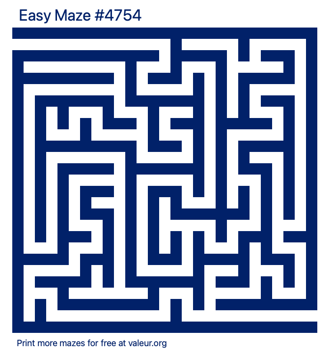 Free Printable Easy Maze number 4754