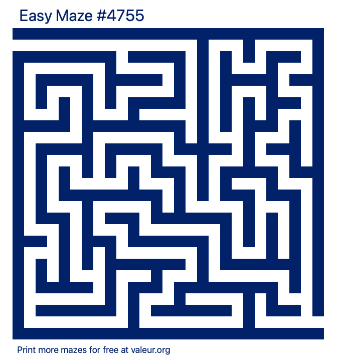 Free Printable Easy Maze number 4755