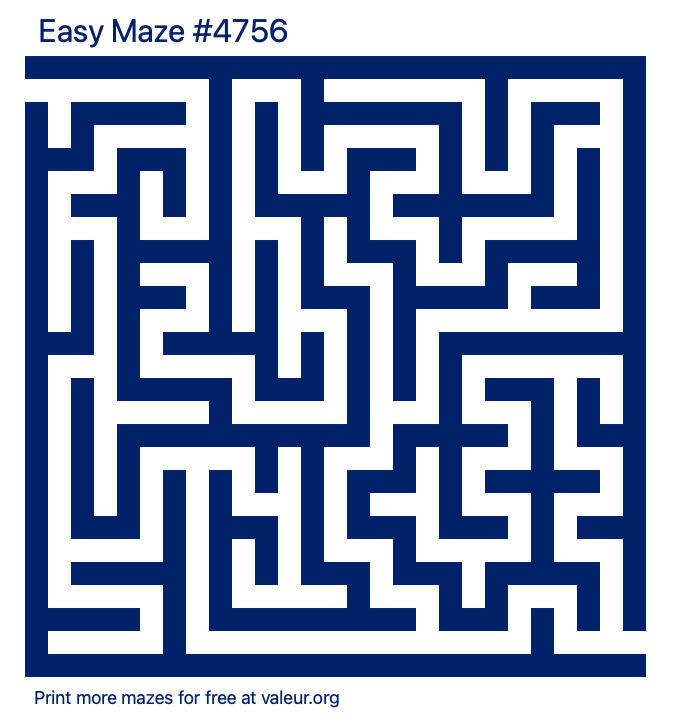 Free Printable Easy Maze number 4756