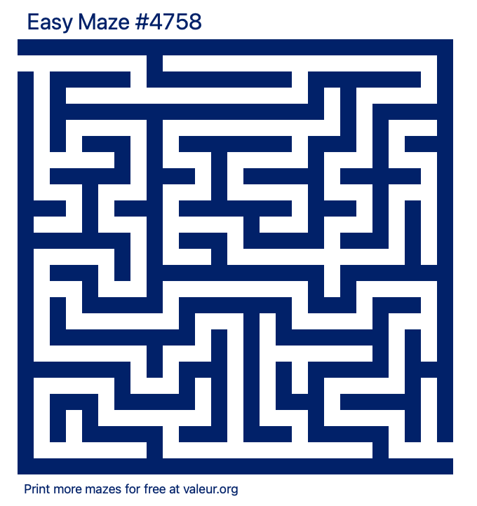 Free Printable Easy Maze number 4758