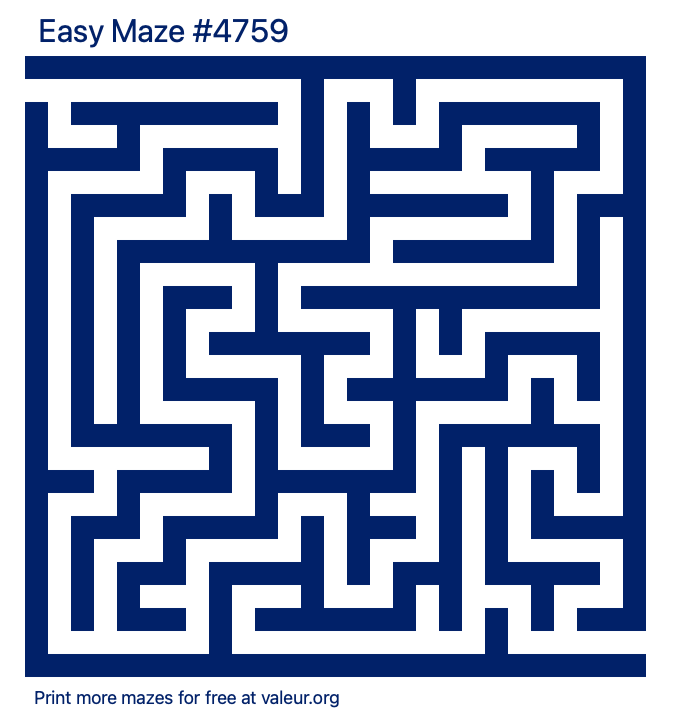 Free Printable Easy Maze number 4759