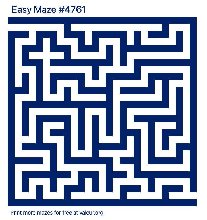 Free Printable Easy Maze number 4761