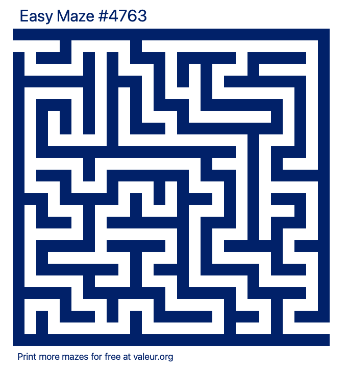 Free Printable Easy Maze number 4763