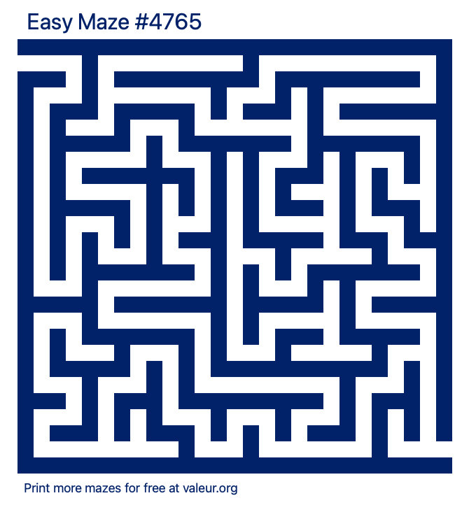 Free Printable Easy Maze number 4765