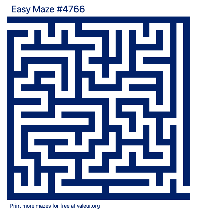 Free Printable Easy Maze number 4766