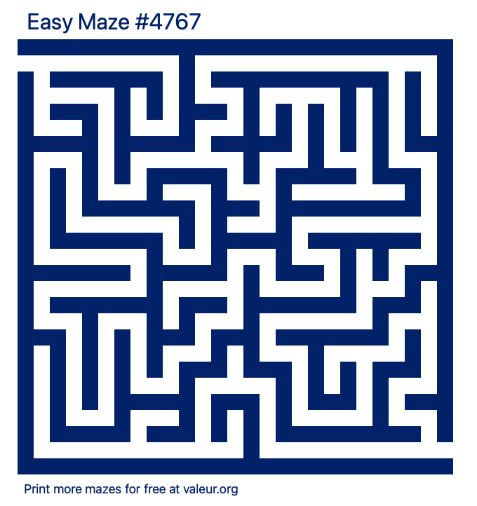 Free Printable Easy Maze number 4767