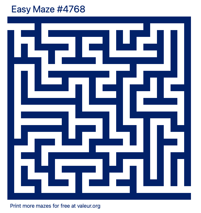 Free Printable Easy Maze number 4768