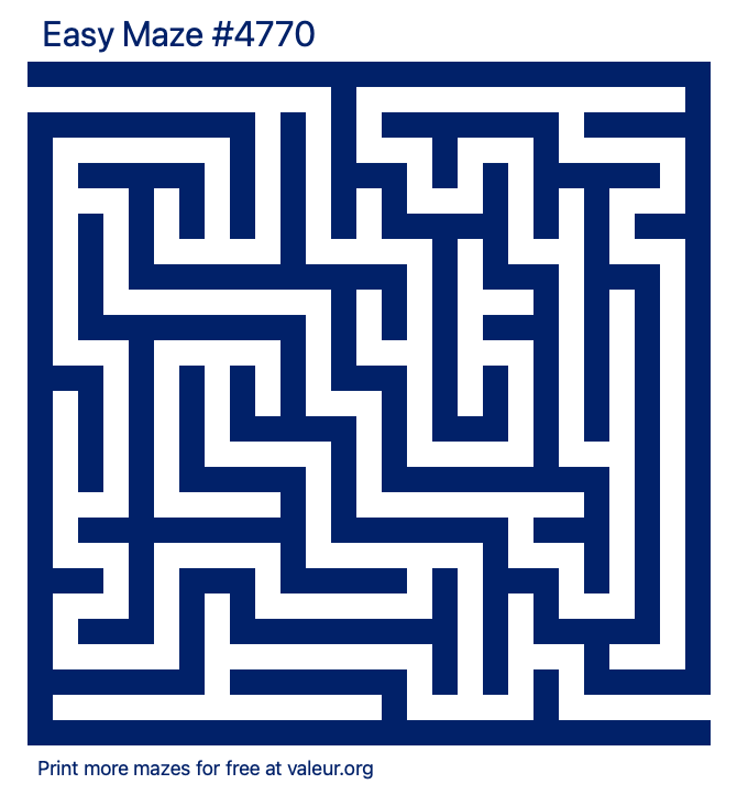 Free Printable Easy Maze number 4770