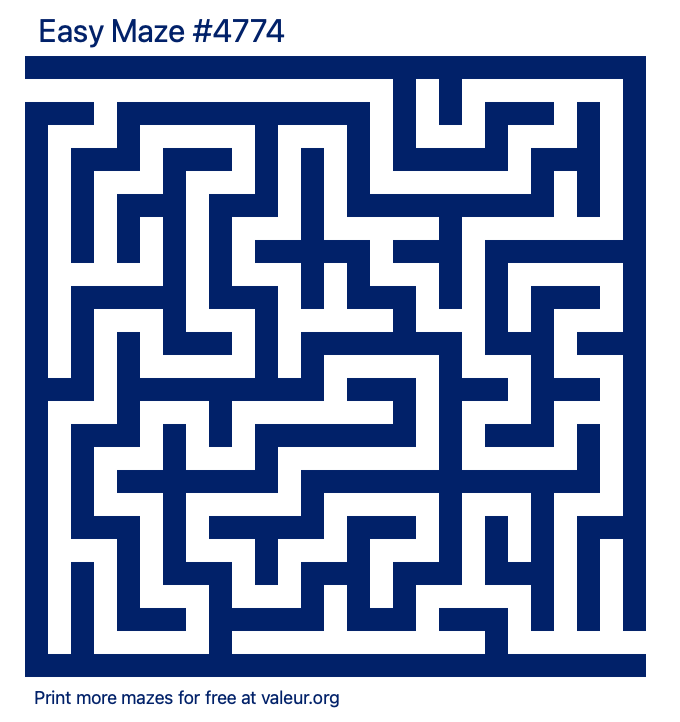 Free Printable Easy Maze number 4774