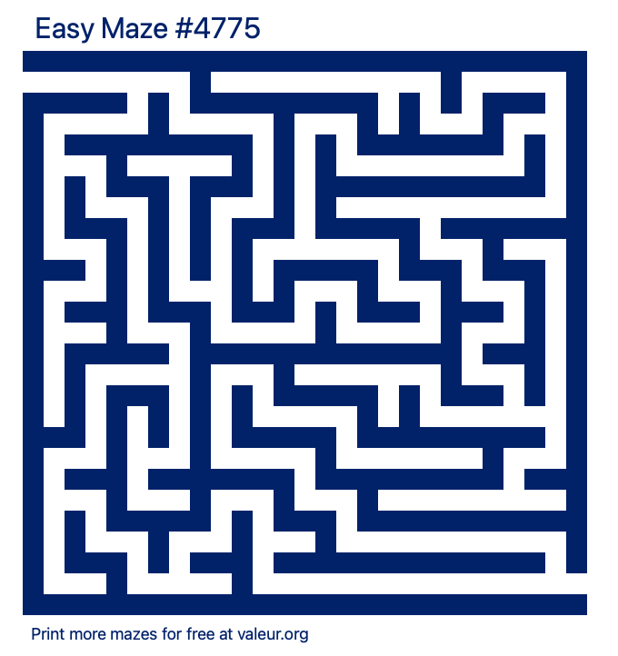 Free Printable Easy Maze number 4775