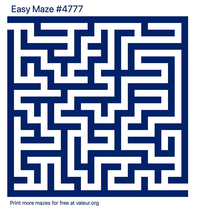 Free Printable Easy Maze number 4777