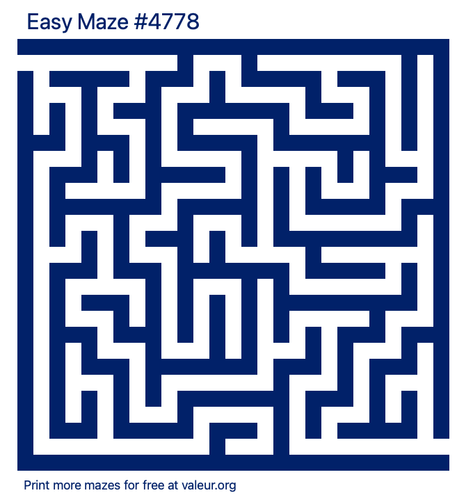 Free Printable Easy Maze number 4778