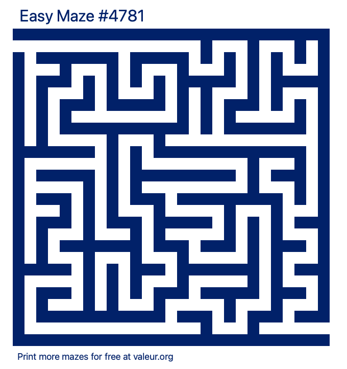 Free Printable Easy Maze number 4781