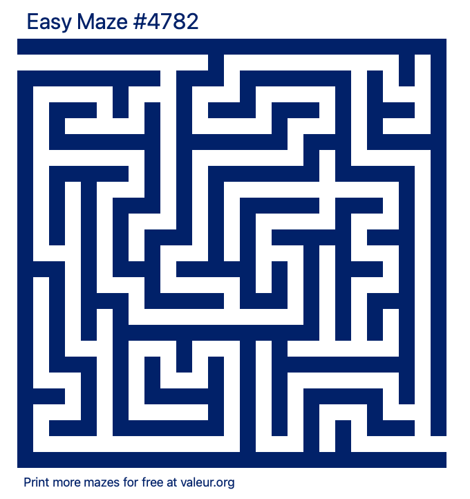 Free Printable Easy Maze number 4782