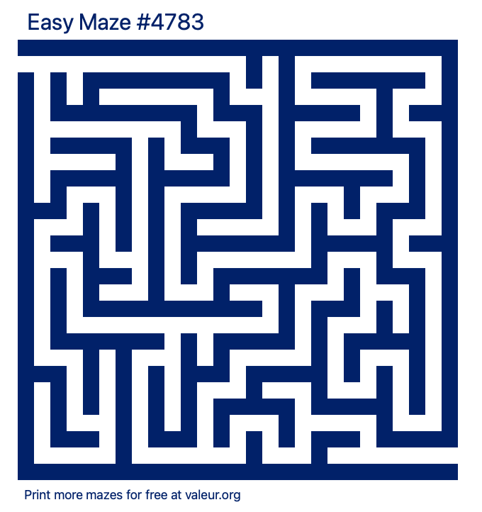 Free Printable Easy Maze number 4783