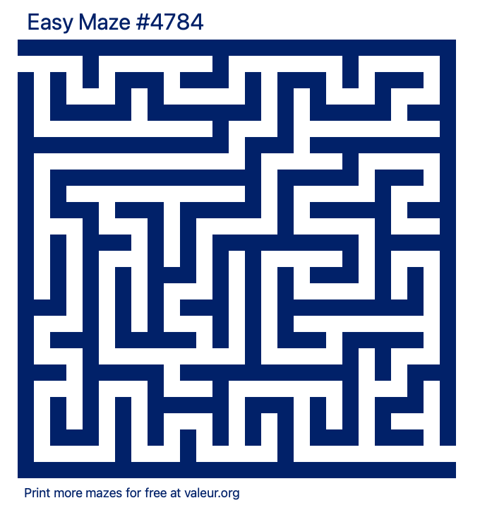 Free Printable Easy Maze number 4784