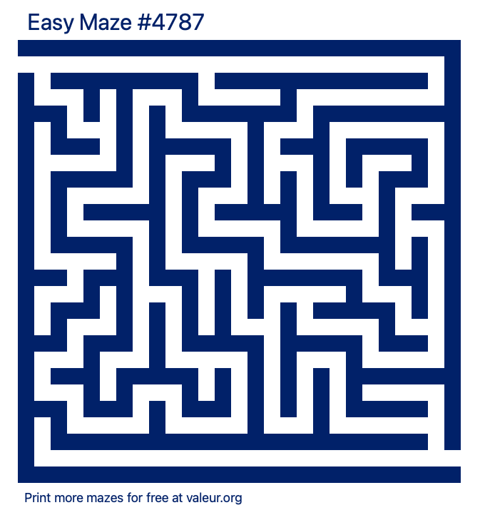 Free Printable Easy Maze number 4787