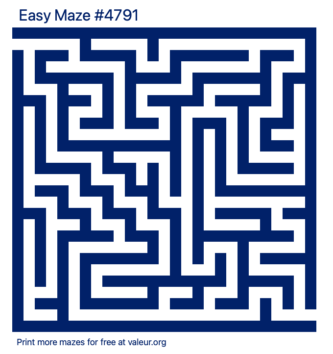 Free Printable Easy Maze number 4791
