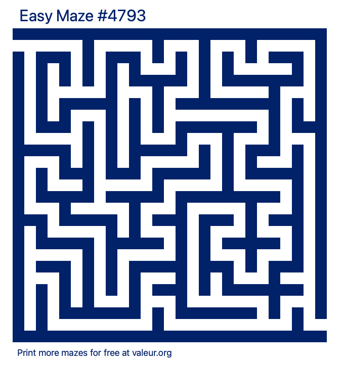 Free Printable Easy Maze number 4793