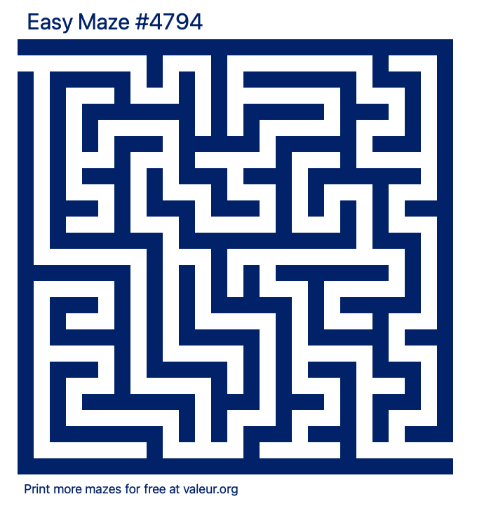 Free Printable Easy Maze number 4794