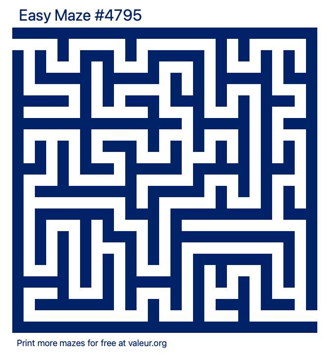 Free Printable Easy Maze number 4795