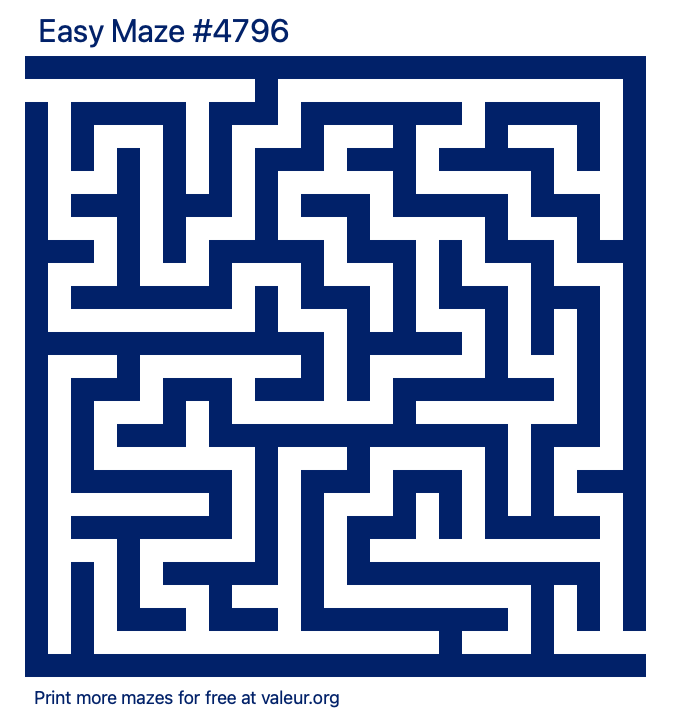Free Printable Easy Maze number 4796