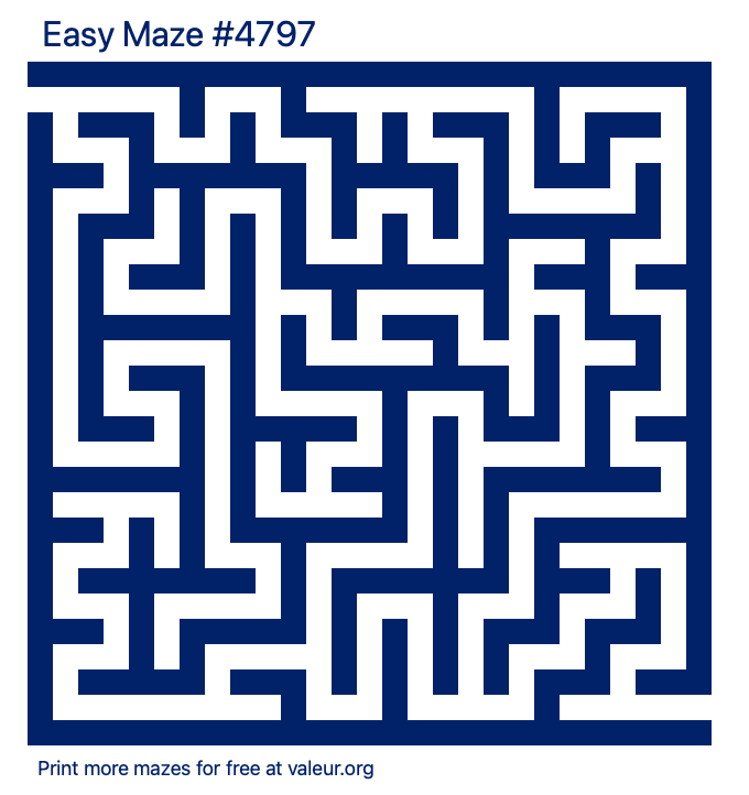 Free Printable Easy Maze number 4797