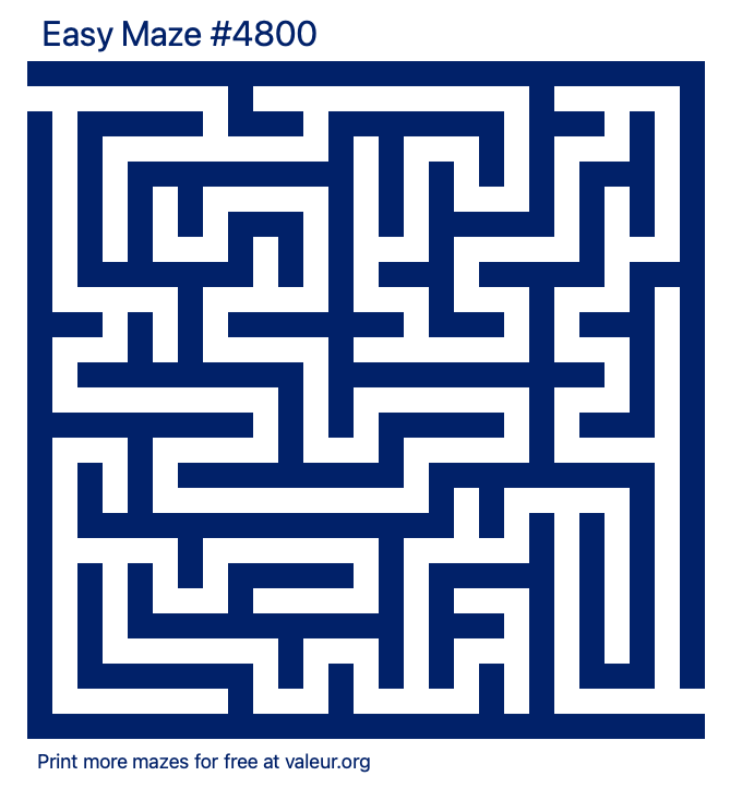 Free Printable Easy Maze number 4800