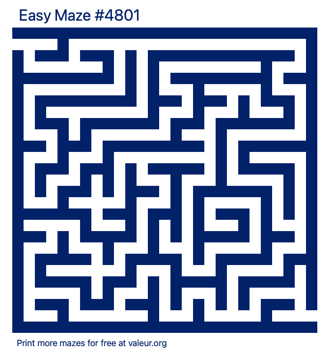 Free Printable Easy Maze number 4801